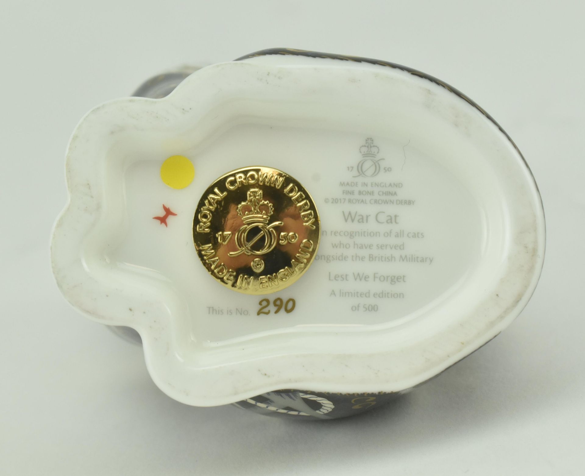 ROYAL CROWN DERBY - WAR CAT PAPERWEIGHT WITH GOLD STOPPER - Bild 6 aus 7