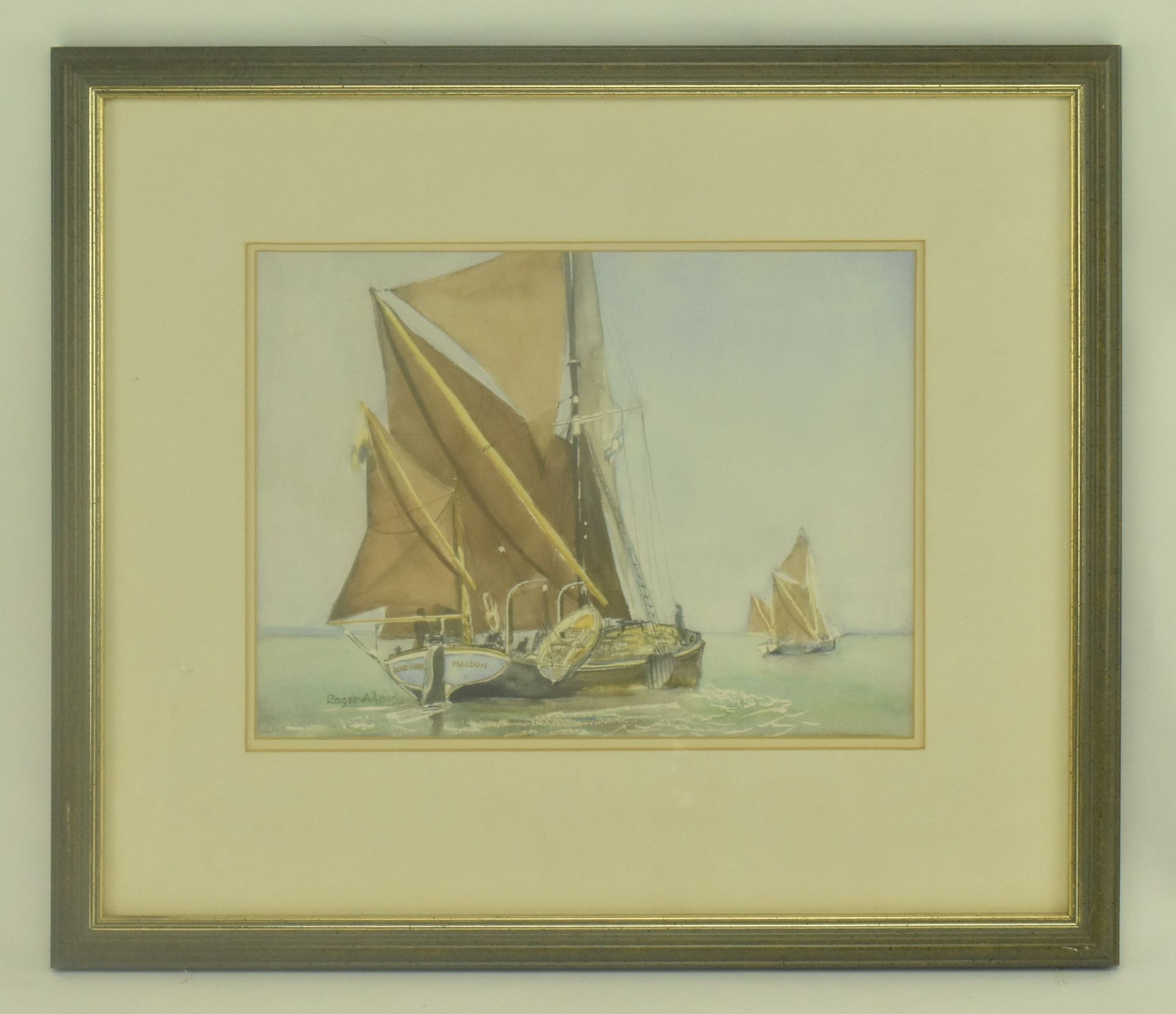 ROGER ADAMS (20TH CENTURY) - WATERCOLOUR MARITIME PAINTING - Image 2 of 4