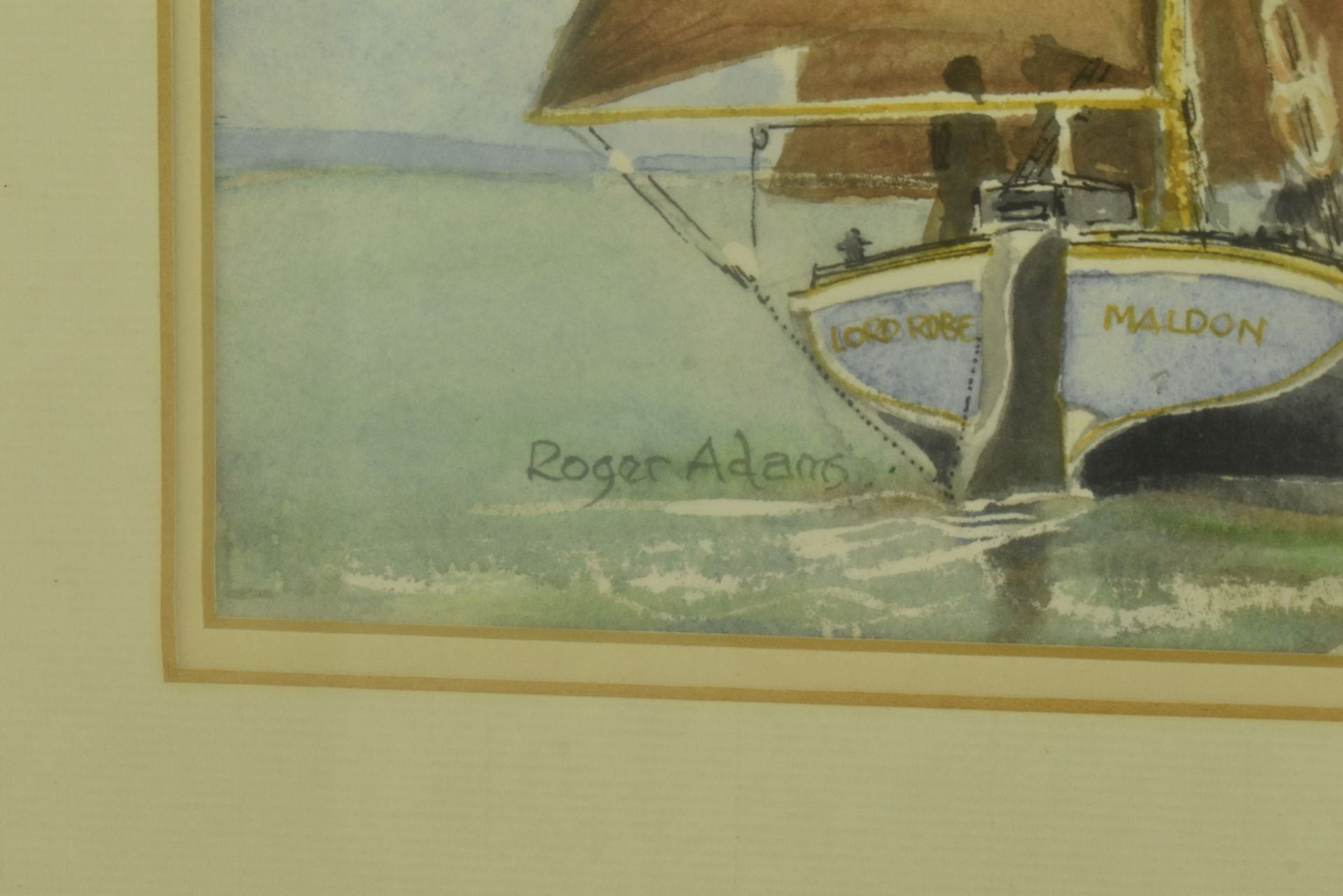 ROGER ADAMS (20TH CENTURY) - WATERCOLOUR MARITIME PAINTING - Image 3 of 4