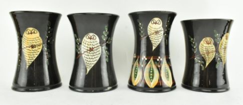 COLLECTION OF FOUR YEO POTTERY CLEVEDON HANDPAINTED VASES