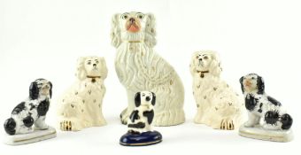 SIX VICTORIAN STAFFORDSHIRE CERAMIC DOGS, INCL. TWO PAIRS