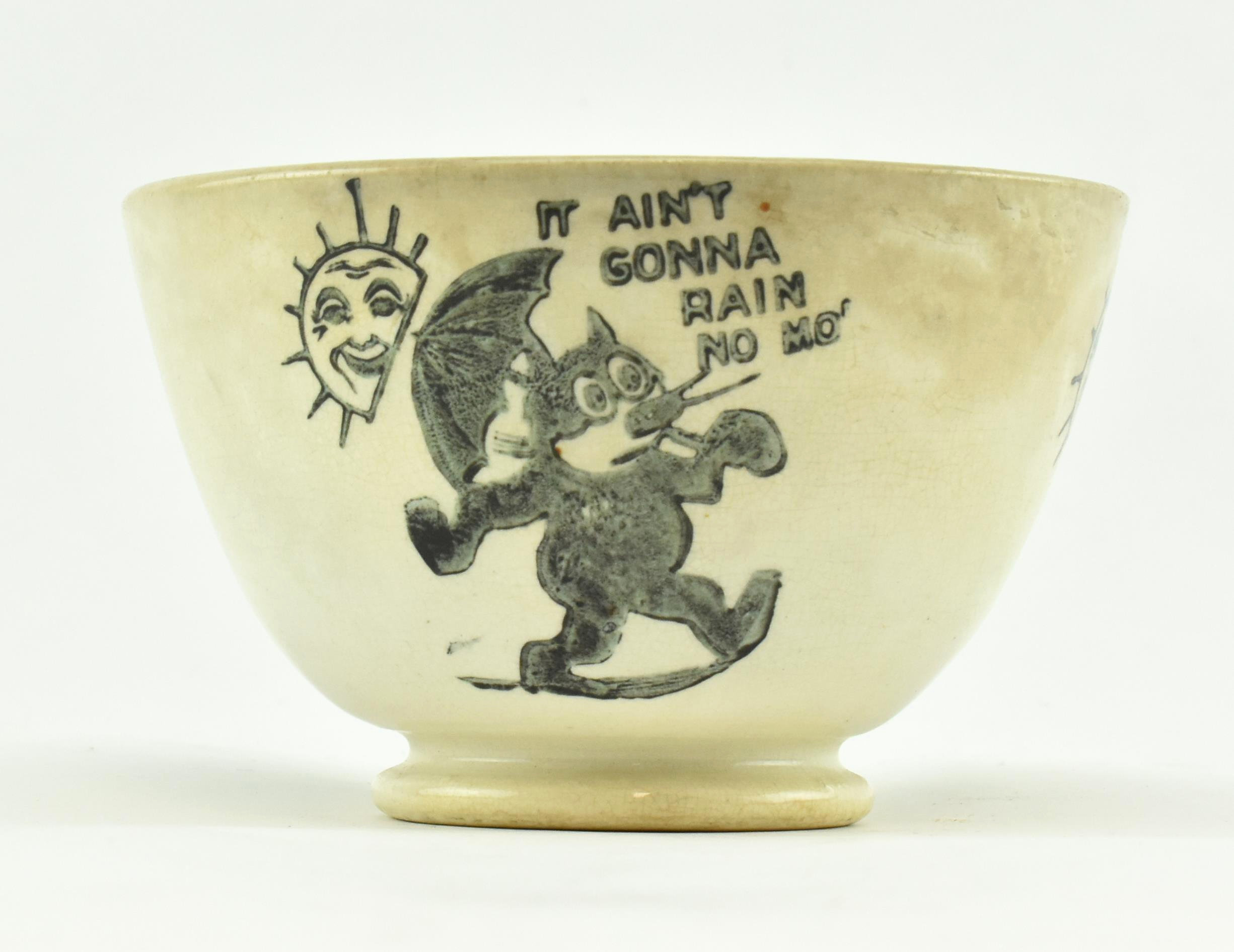 1920S FELIX THE CAT STONEWARE PRINTED CEREAL BOWL