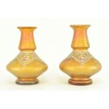 PAIR OF ART NOUVEAU BOHEMIAN LOETZ STYLE ORANGE VASES