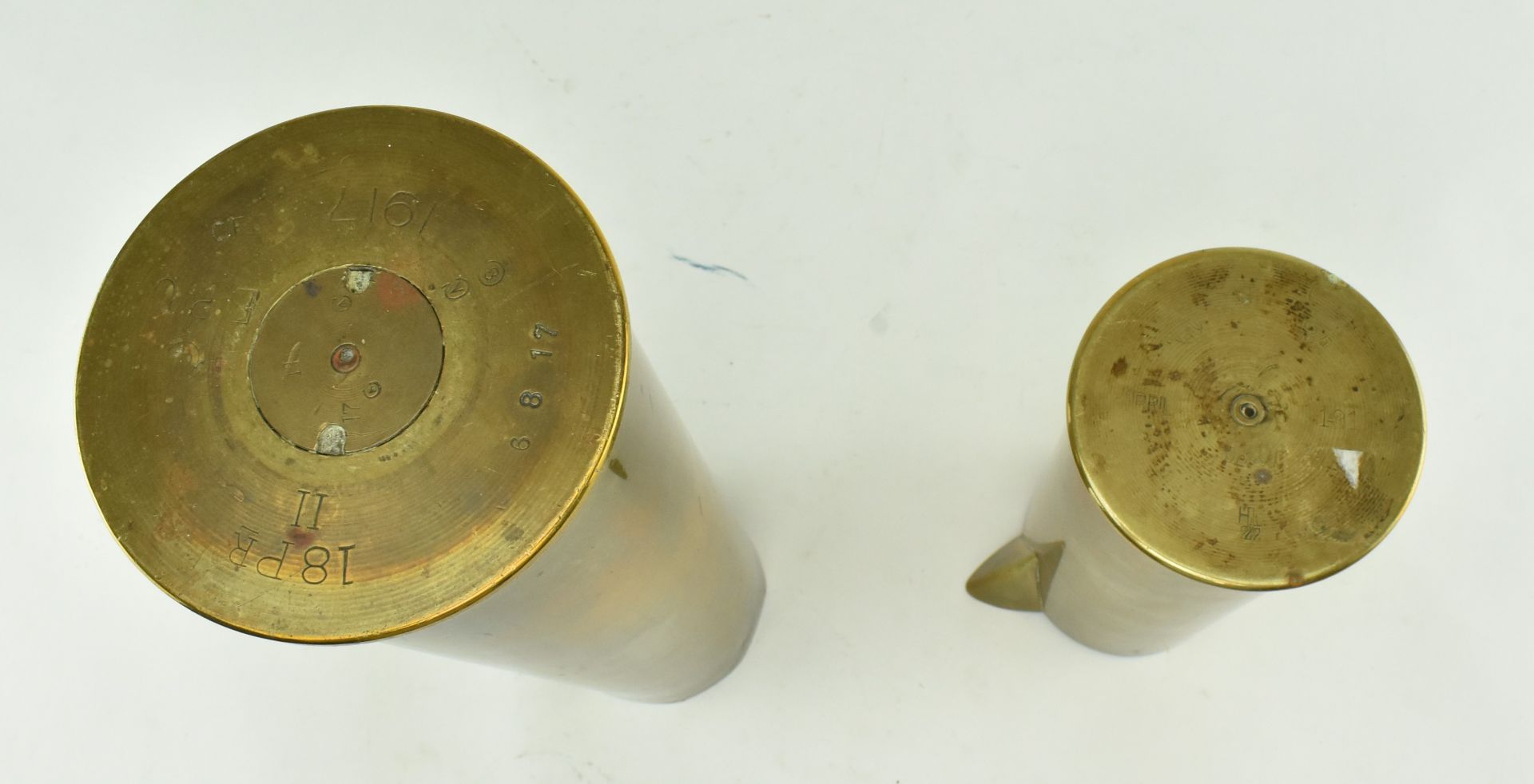 TRENCH ART - COLLECTION OF SIX WWI REPURPOSED ARTILLERY SHELL - Image 9 of 9