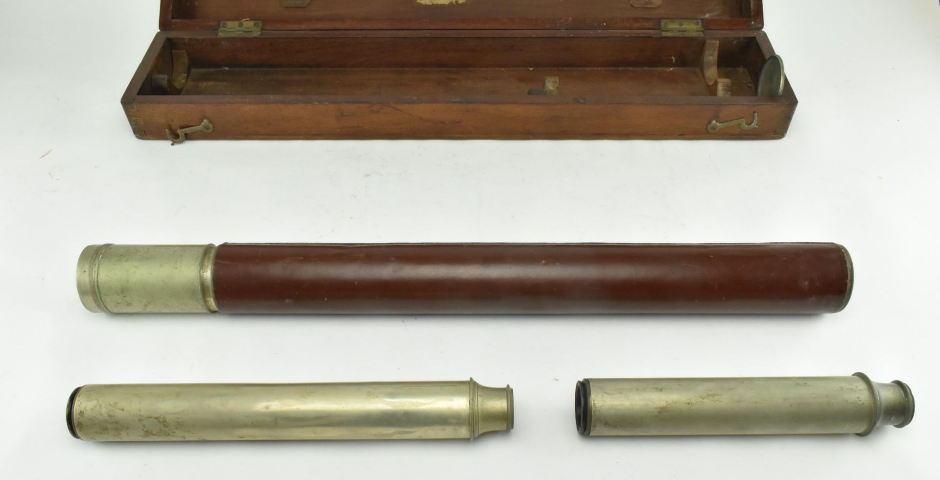 DOLLANDS FOR BROOKS. VICTORIAN MAHOGANY CASED TELESCOPE - Image 2 of 7