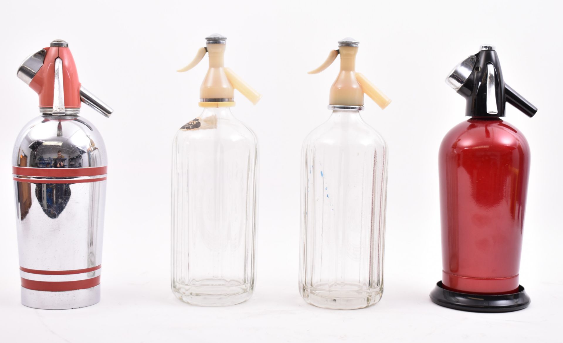 FOUR 20TH CENTURY SCHWEPPES & SPARKLETS SODA SIPHONS