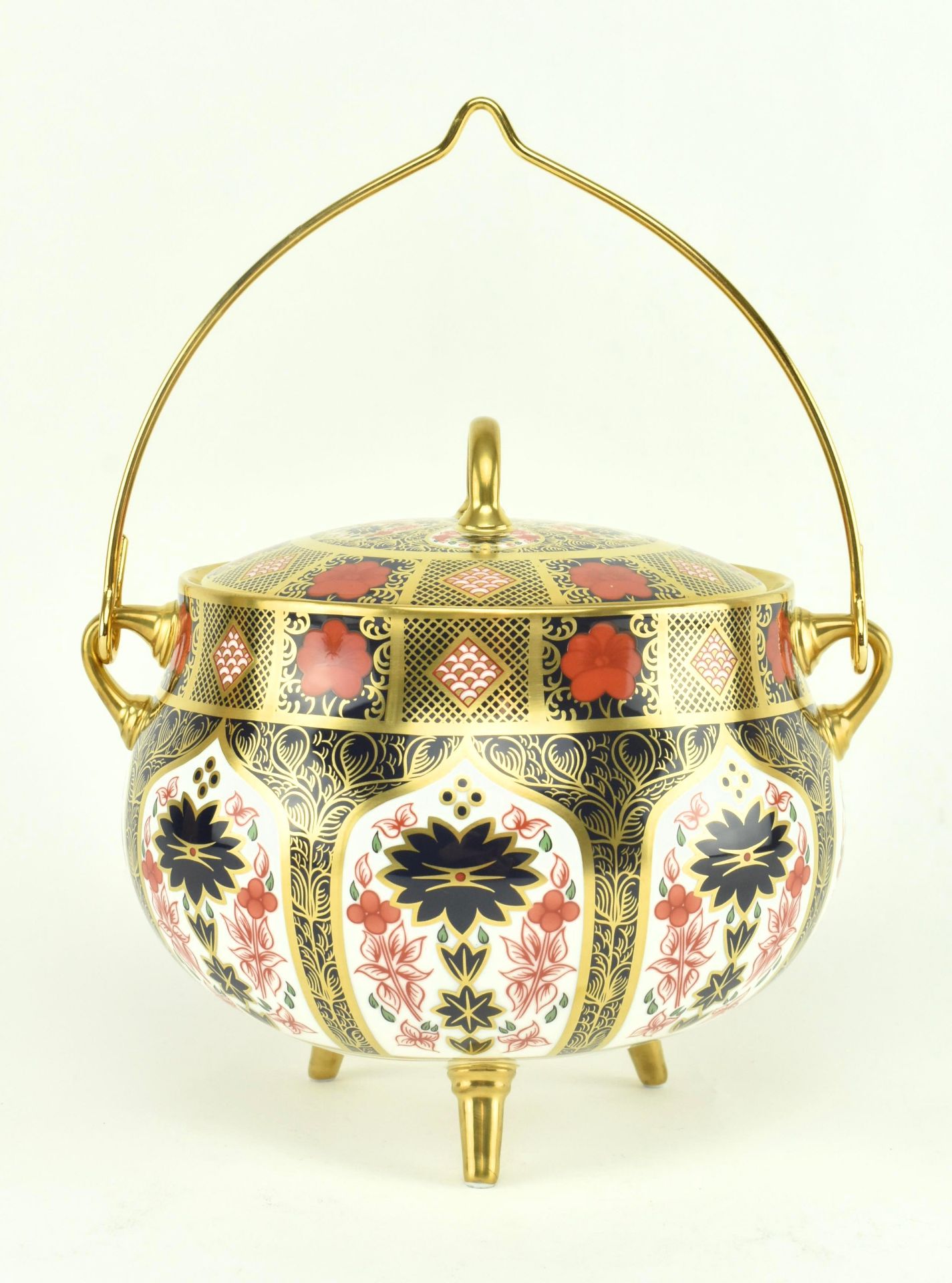 CONTEMPORARY ROYAL CROWN DERBY OLD IMARI CAULDRON