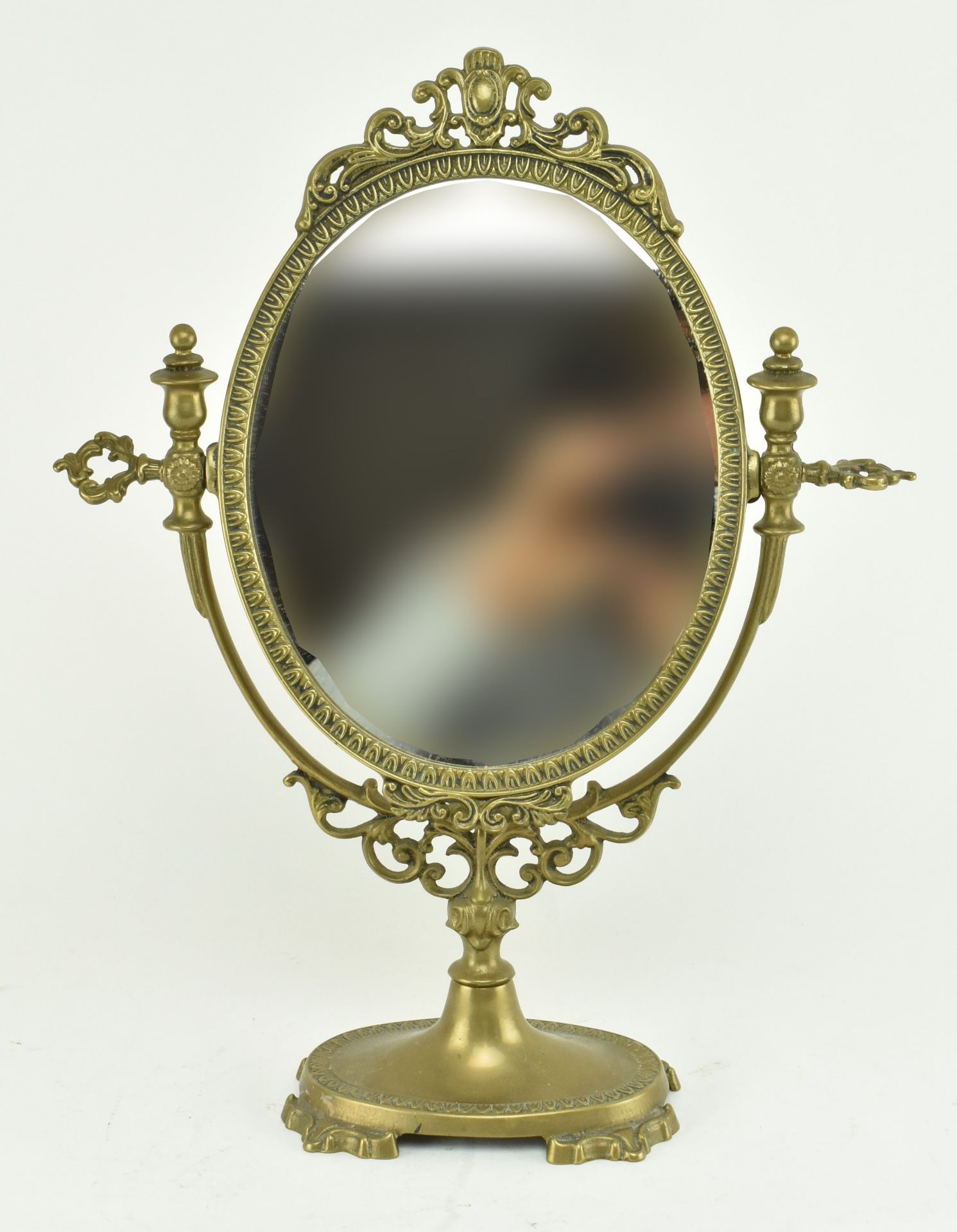 VINTAGE MID CENTURY ROCOCO STYLE BRASS SWING DESK MIRROR - Bild 2 aus 6