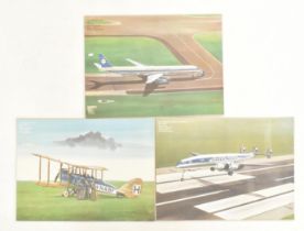THREE VINTAGE KLM ROYAL DUTCH AIRLINES POSTERS