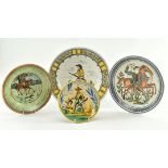 COLLECTION OF FOUR VINTAGE MAJOLICA STYLE TIN GLAZED PLATES