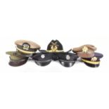 COLLECTION OF REENACTMENT US UNITED STATES MILITARY VISORS