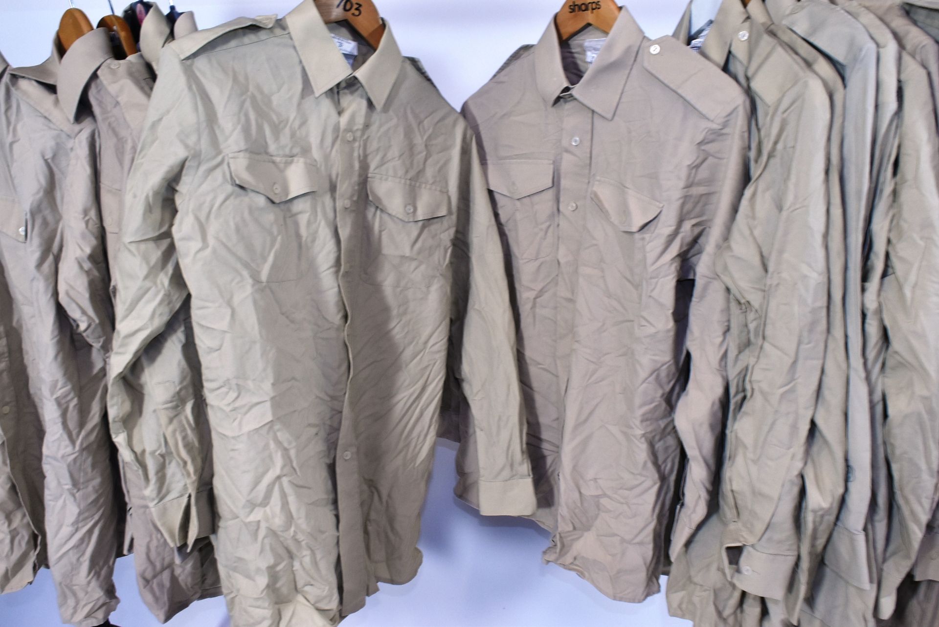 COLLECTION OF ASSORTED DESERT TAN MILITARY SHIRTS - Image 3 of 5