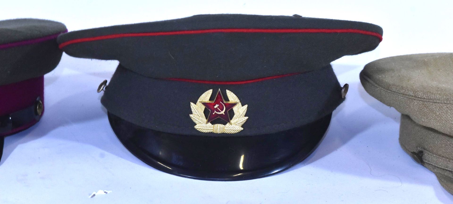 COLLECTION OF VINTAGE POST WAR RUSSIAN MILITARY CAPS - Image 3 of 6