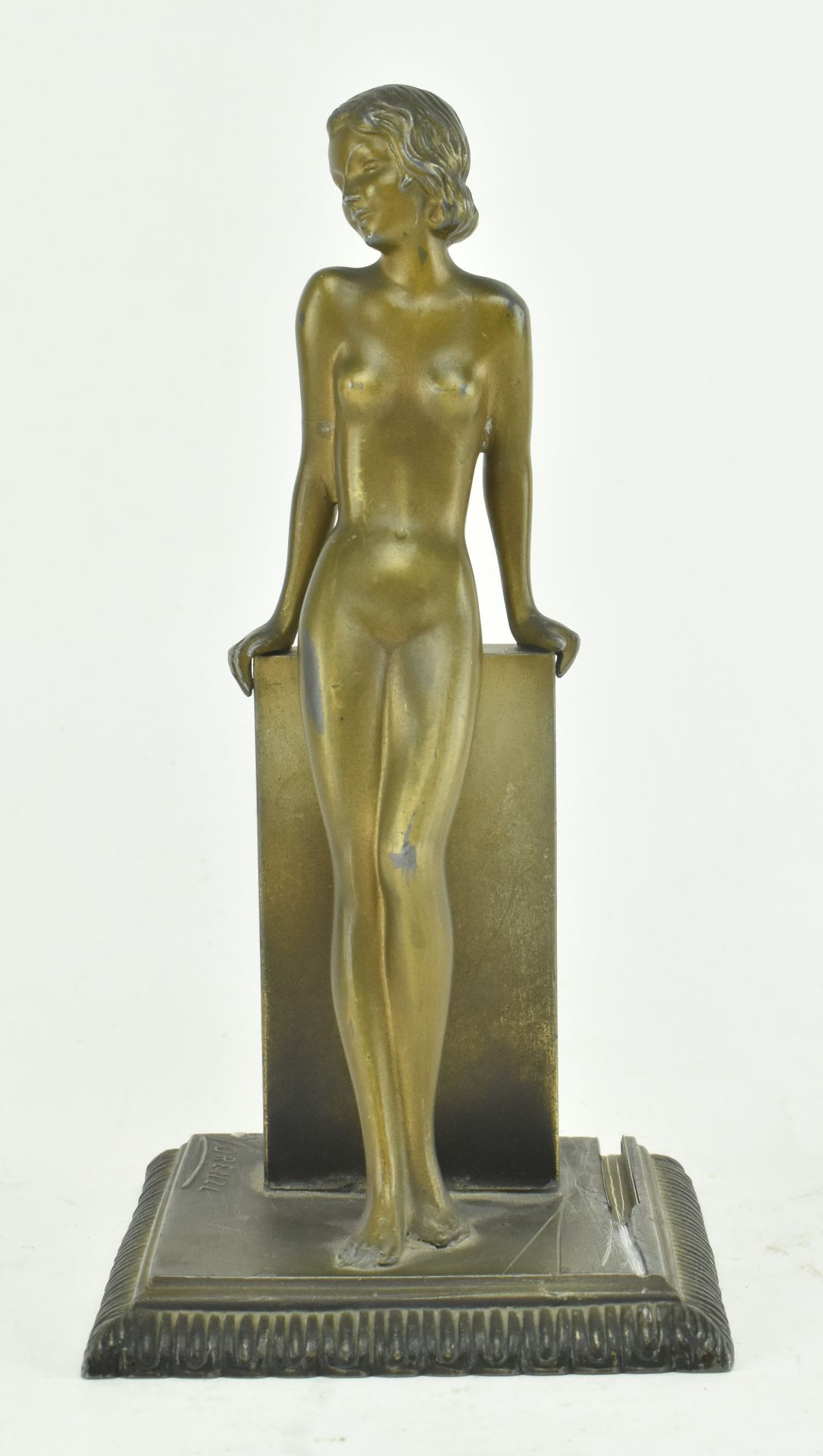 AFTER JOSEF LORENZL - ART DECO BRONZE NUDE FIGURINE STRIKER - Image 2 of 7