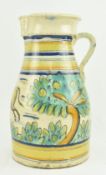 SPANISH 19TH CENTURY MAJOLICA STONEWARE JUG WITH COW DESIGN