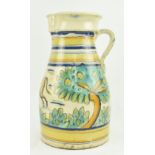 SPANISH 19TH CENTURY MAJOLICA STONEWARE JUG WITH COW DESIGN