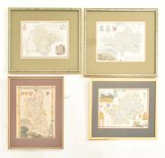 FOUR VICTORIAN HAND COLOURED ENGRAVED MAPS OF ENGLAND