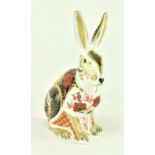 ROYAL CROWN DERBY OLD IMARI HARE FINE BONE CHINA PAPERWEIGHT