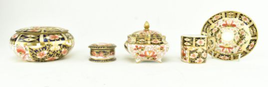 COLLECTION OF FIVE ROYAL CROWN DERBY BONE CHINA ITEMS