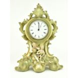 19TH CENTURY CONTINENTAL BISQUE PORCELAIN MANTLE CLOCK