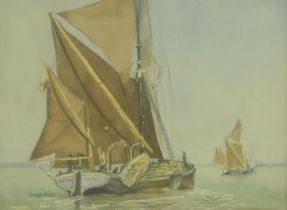 ROGER ADAMS (20TH CENTURY) - WATERCOLOUR MARITIME PAINTING