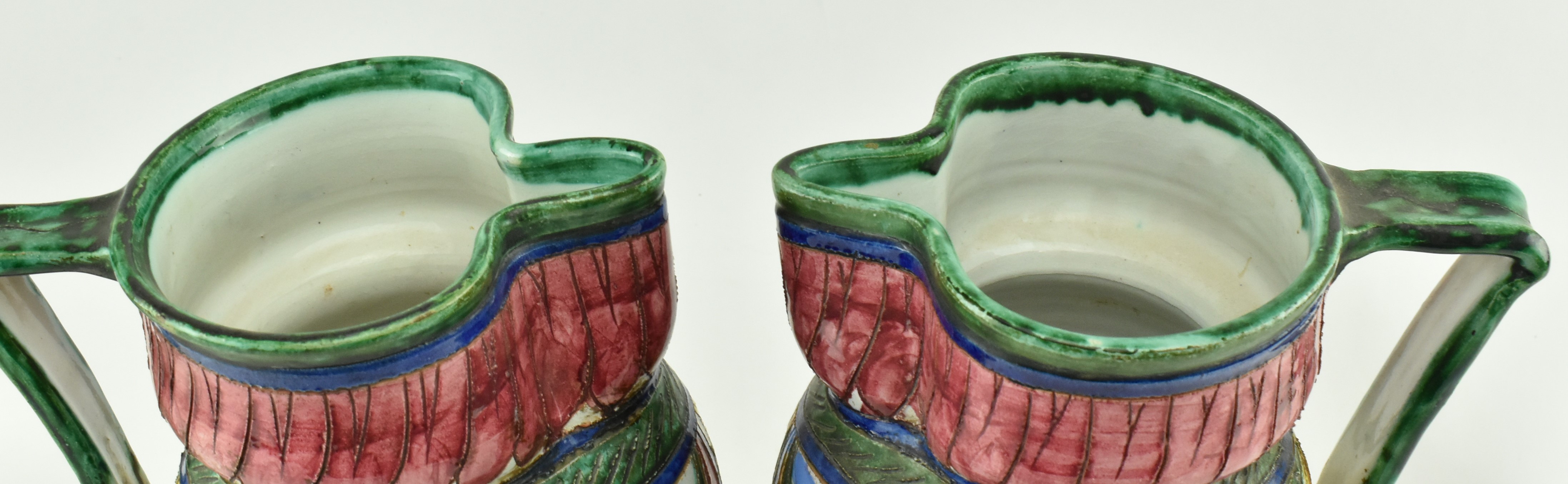 PAIR OF MID CENTURY ITALIAN MAJOLICA EWERS - Image 2 of 5