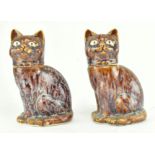 PAIR OF VINTAGE CERAMIC CAT SHAPED TEA CADDIES