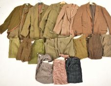 LARGE COLLECTION OF VINTAGE THEATRE TWEED WOOL SUITS