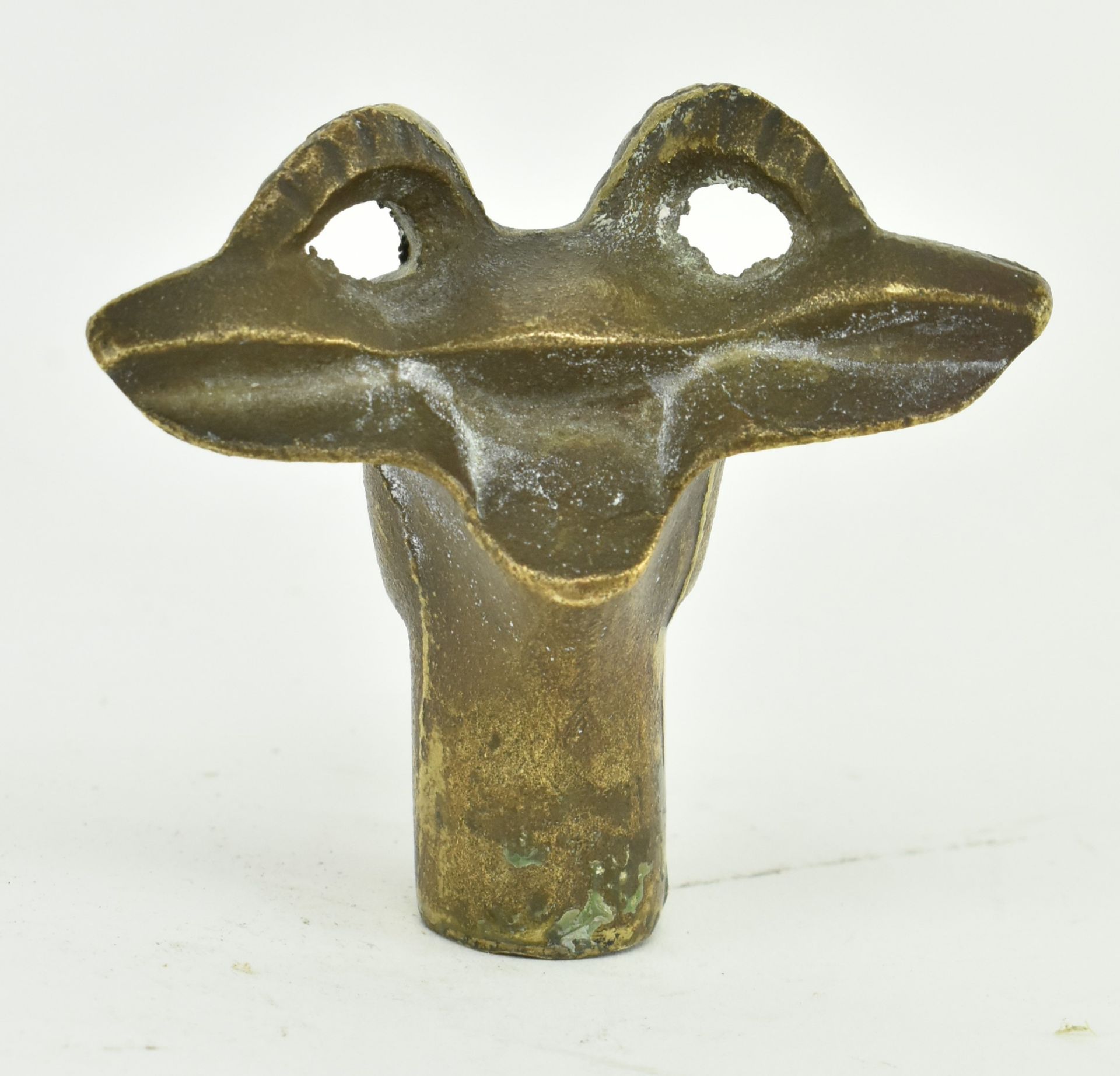 COLLECTION OF THREE BRONZE MODELLED HEADS OF RAMS - Image 3 of 5