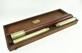 DOLLANDS FOR BROOKS. VICTORIAN MAHOGANY CASED TELESCOPE
