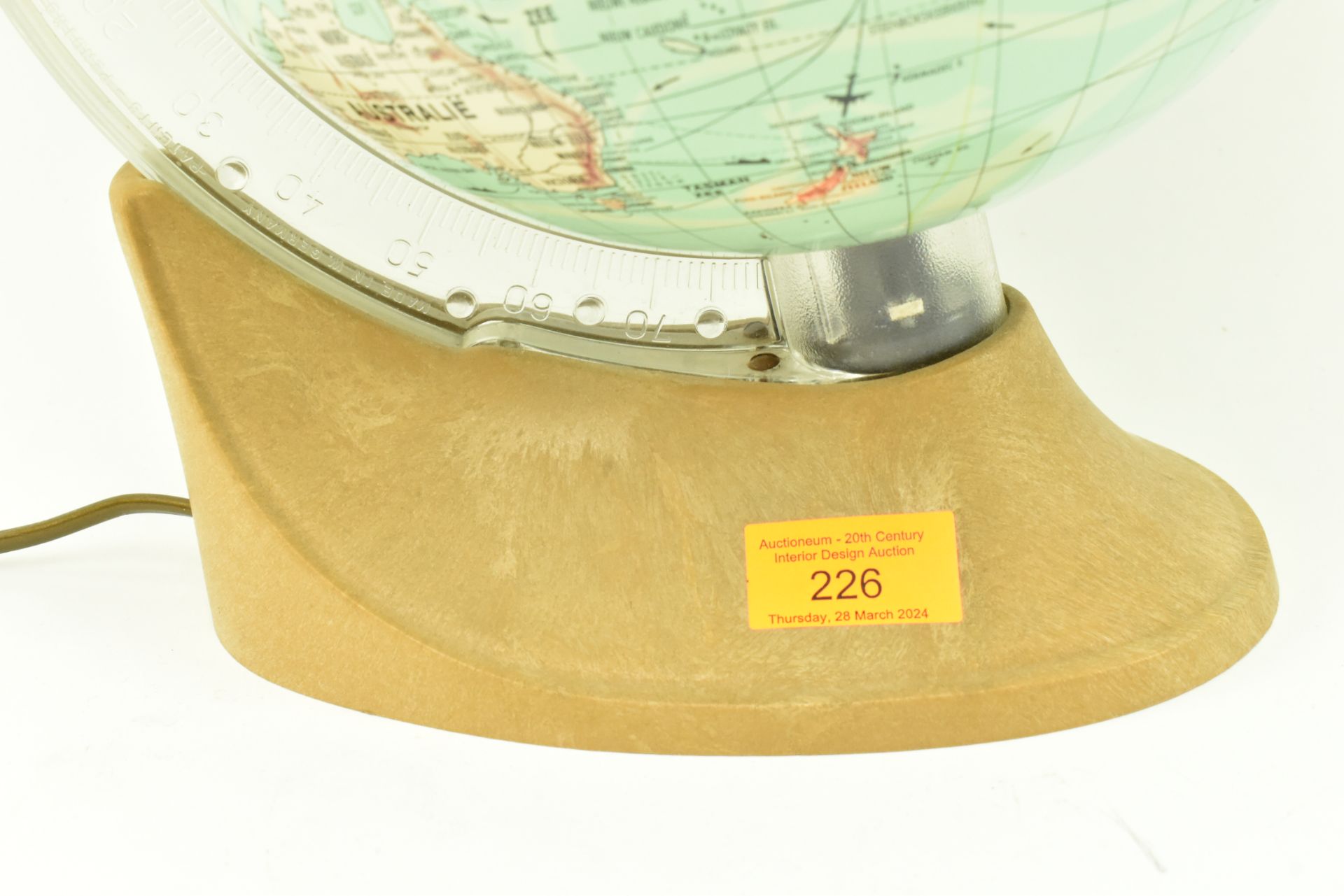 RETRO WEST GERMAN REVOLVING DESKTOP GLOBE LAMP - Image 6 of 7