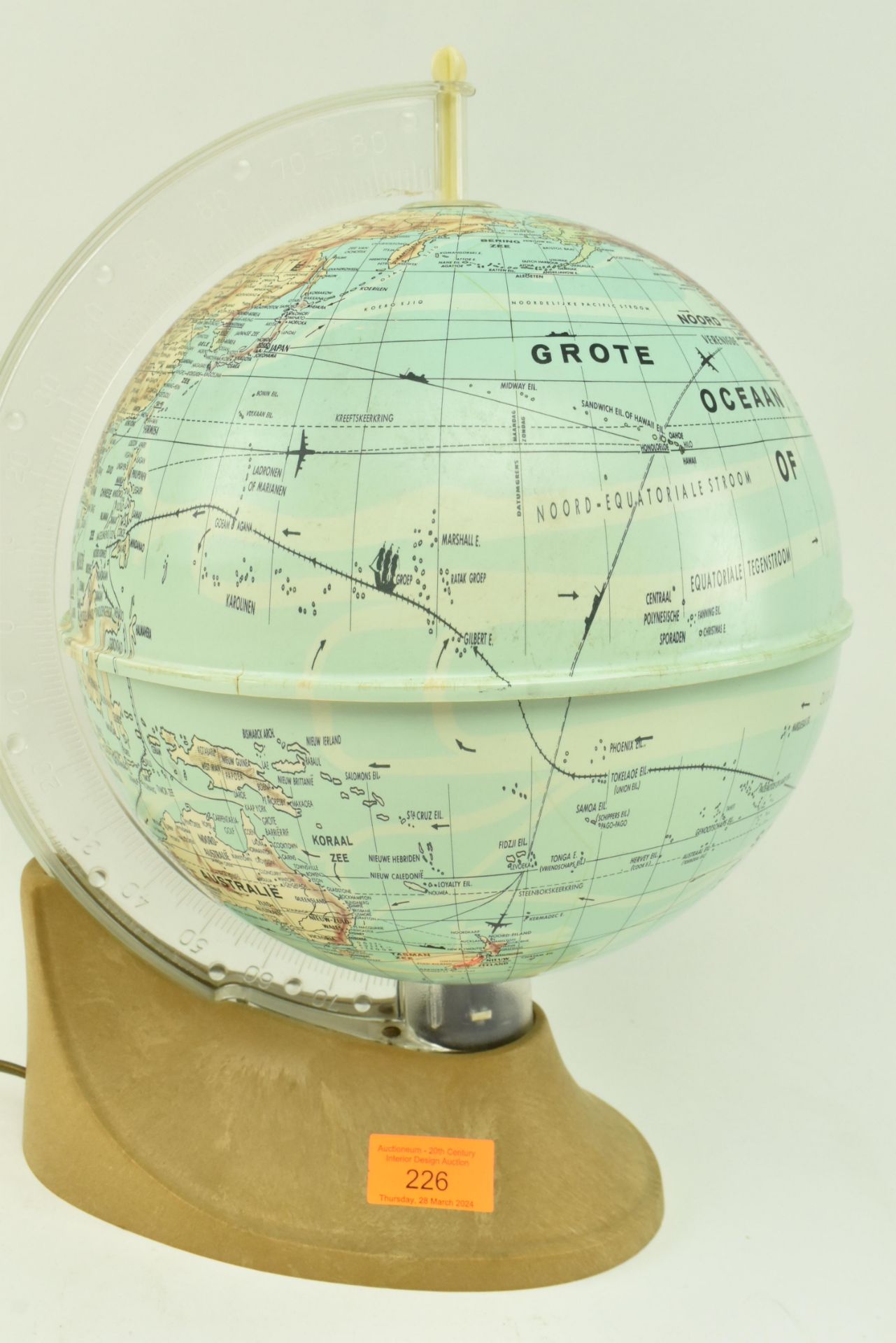 RETRO WEST GERMAN REVOLVING DESKTOP GLOBE LAMP - Image 5 of 7
