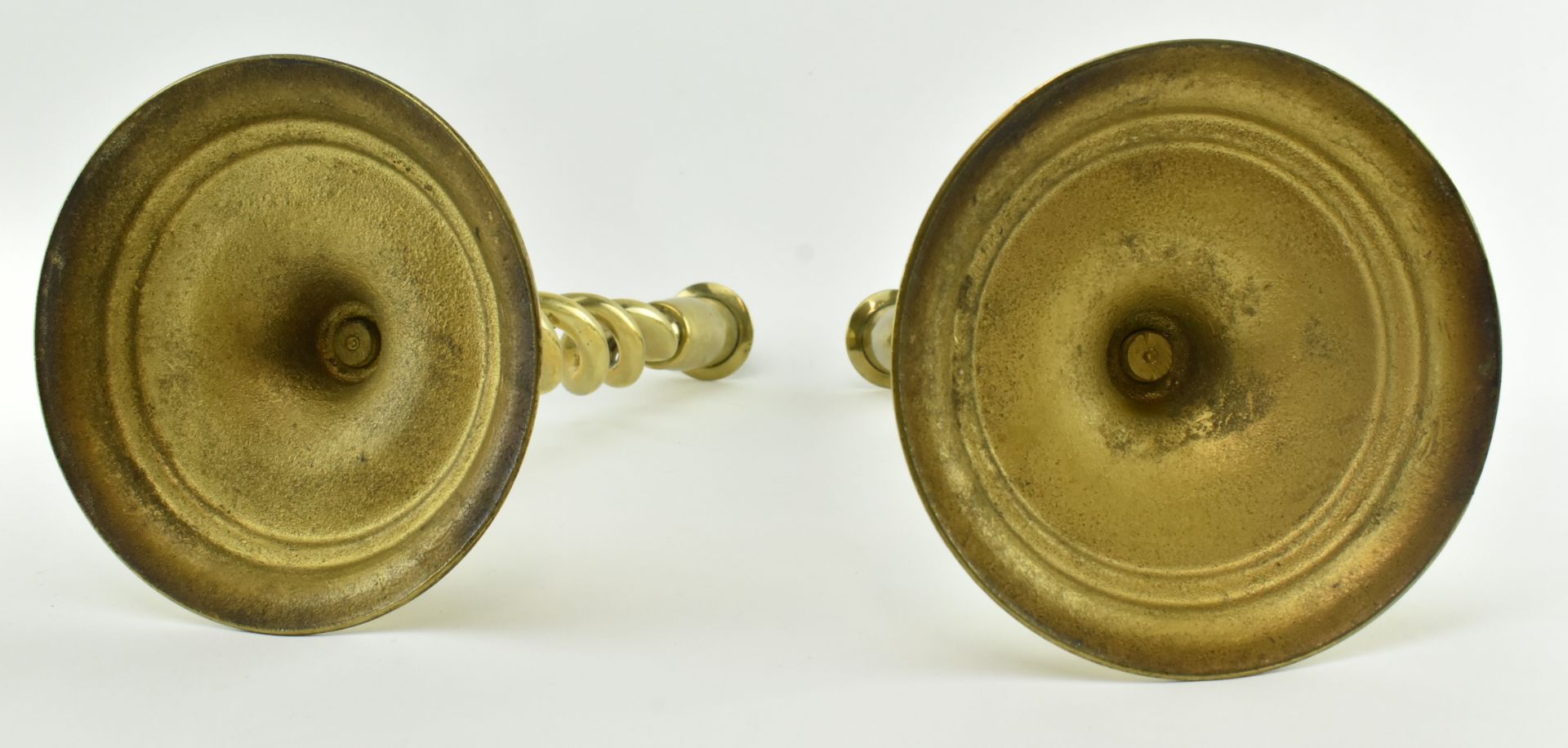 PAIR VINTAGE BARLEY TWIST BRASS CANDLESTICKS - Image 4 of 4