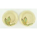 CLARICE CLIFF - PAIR OF 1930S AUTUMN LEAF PLATES FOR WILKINSONS