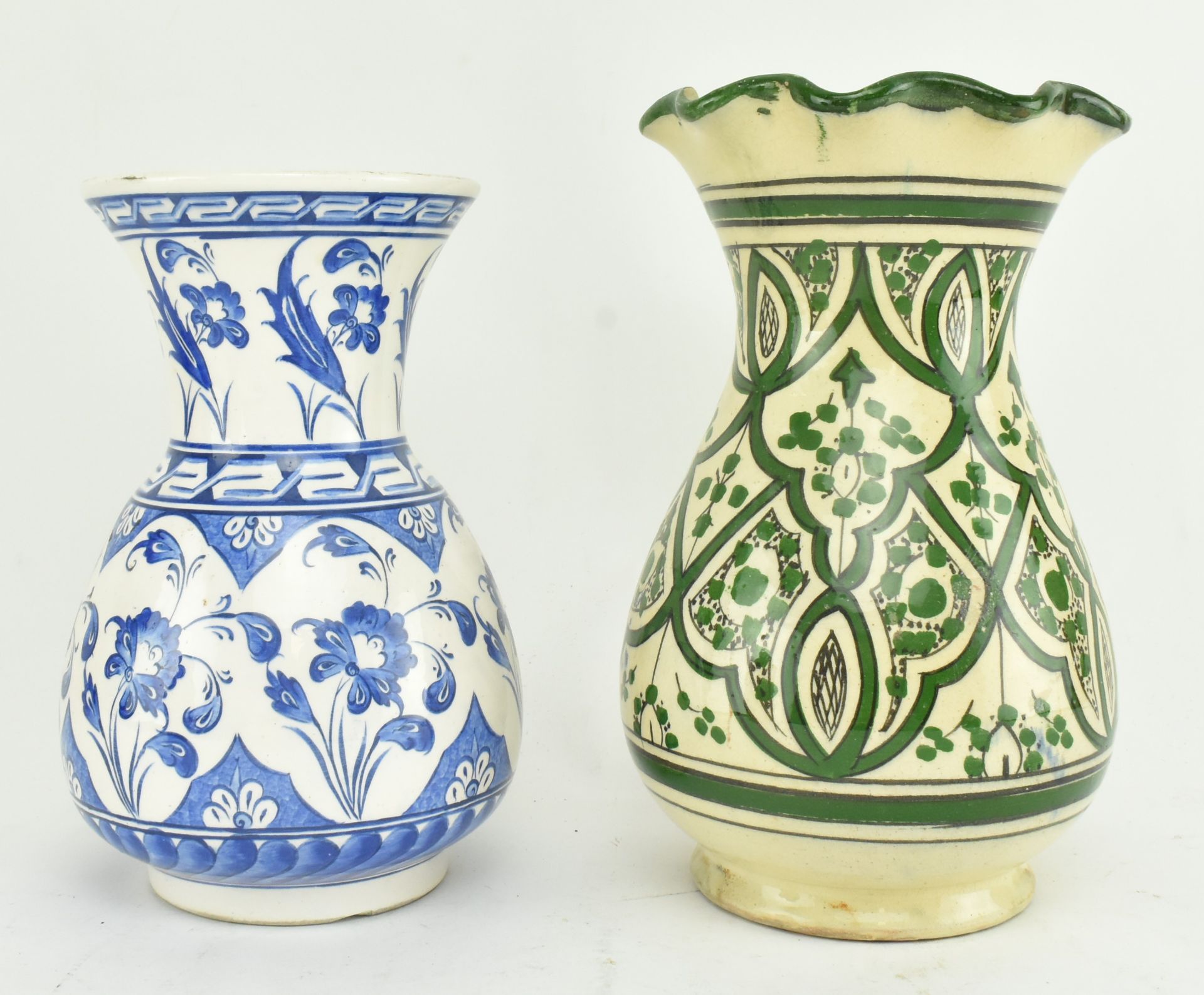 THREE ARABIC SOUVENIR CERAMIC STUDIO VASES, ALL SIGNED - Image 5 of 7