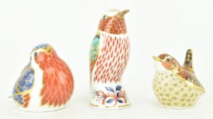 ROYAL CROWN DERBY - THREE BIRDS CHINA PAPERWEIGHTS