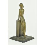 AFTER JOSEF LORENZL - ART DECO BRONZE NUDE FIGURINE STRIKER