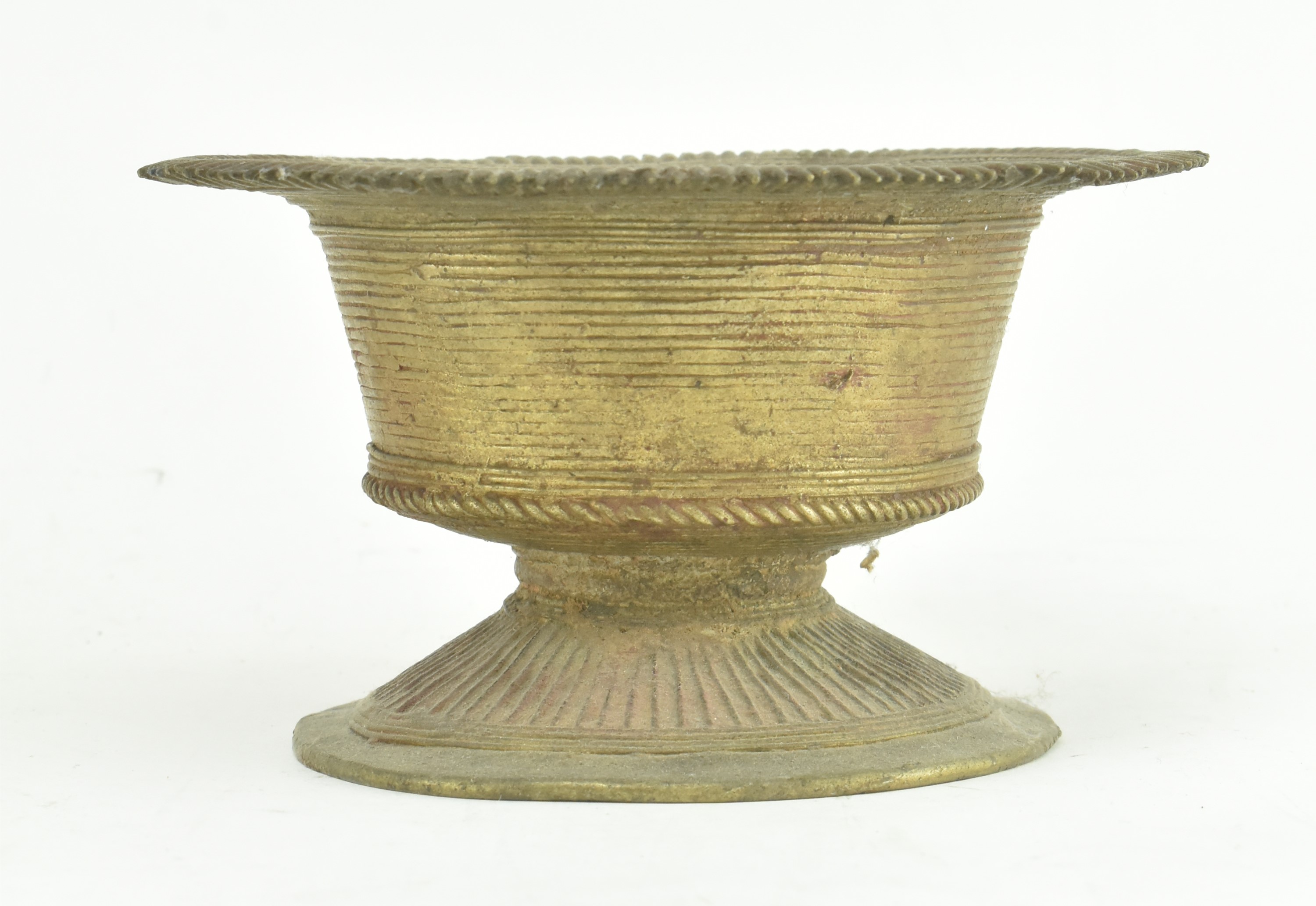 INDIAN METAL OFFERINGS BOWL & TIBETAN LIDDED POWDER POT - Image 2 of 9