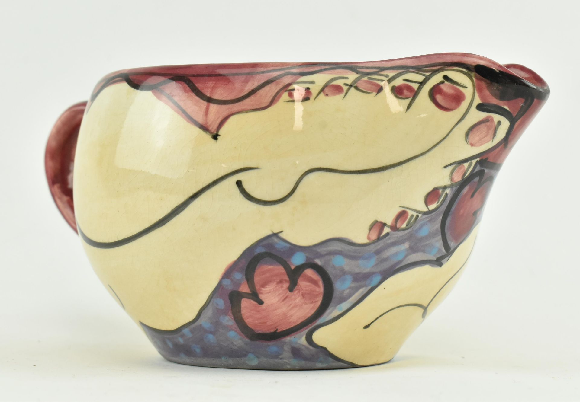 KAREN ATHERLEY - STUDIO POTTERY CREAM POT FEATURING NUDE - Image 3 of 6