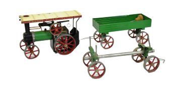 LIVE STEAM - MAMOD TE1A TRACTION ENGINE & TRAILERS