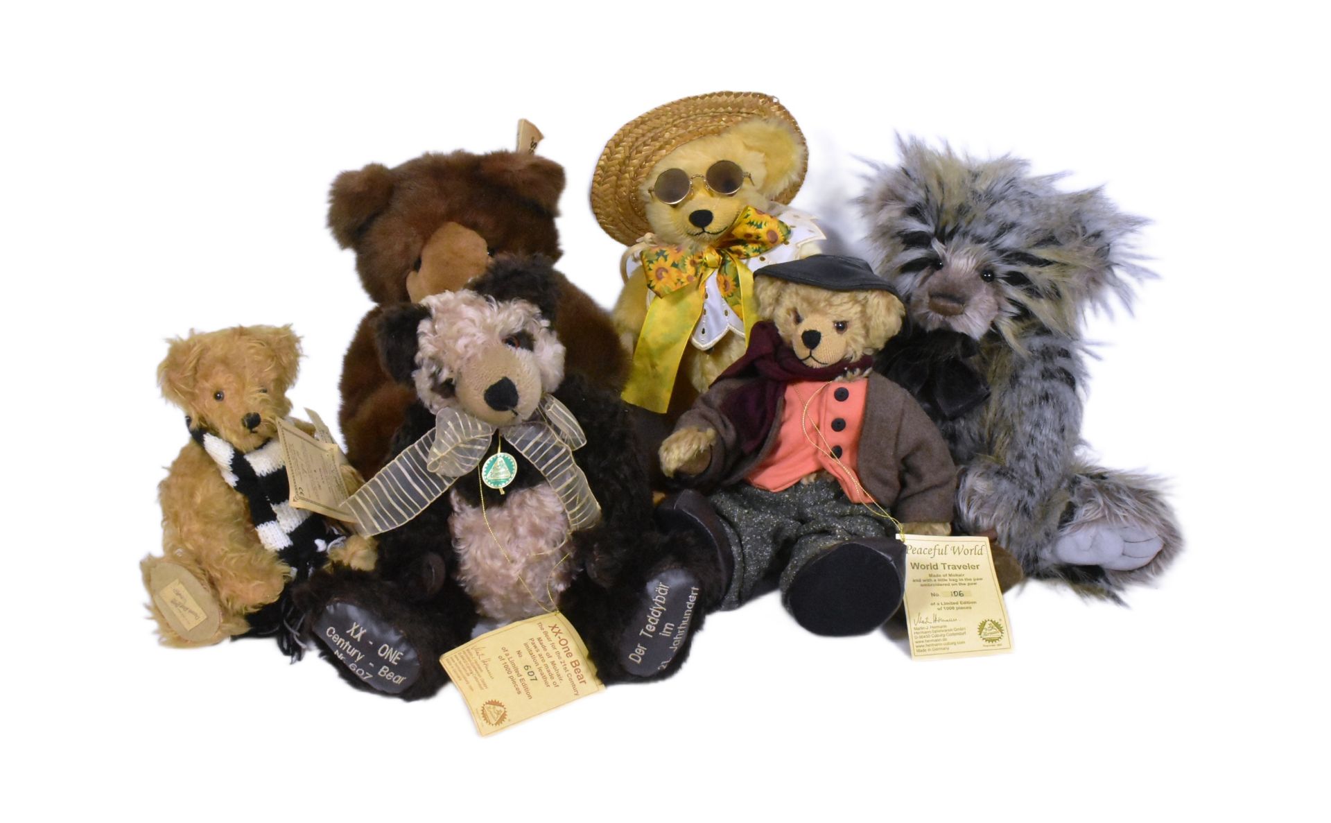 TEDDY BEARS - COLLECTION OF X6 SOFT TOY TEDDY BEARS