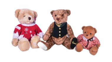 TEDDY BEARS - X3 ORIGINAL HARRODS SOFT TOY TEDDY BEARS