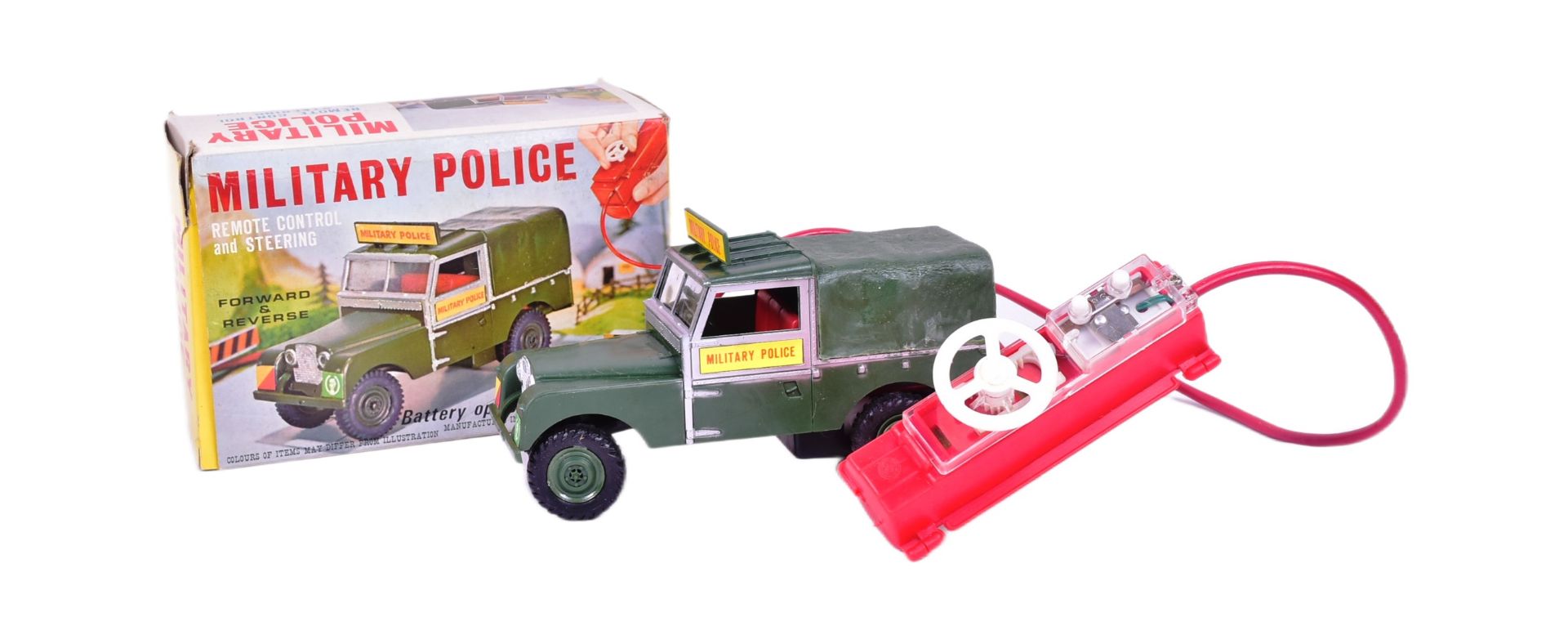 MARX TOYS BATTERY OPERATED REMOTE CONTROL MILITARY LAND ROVER