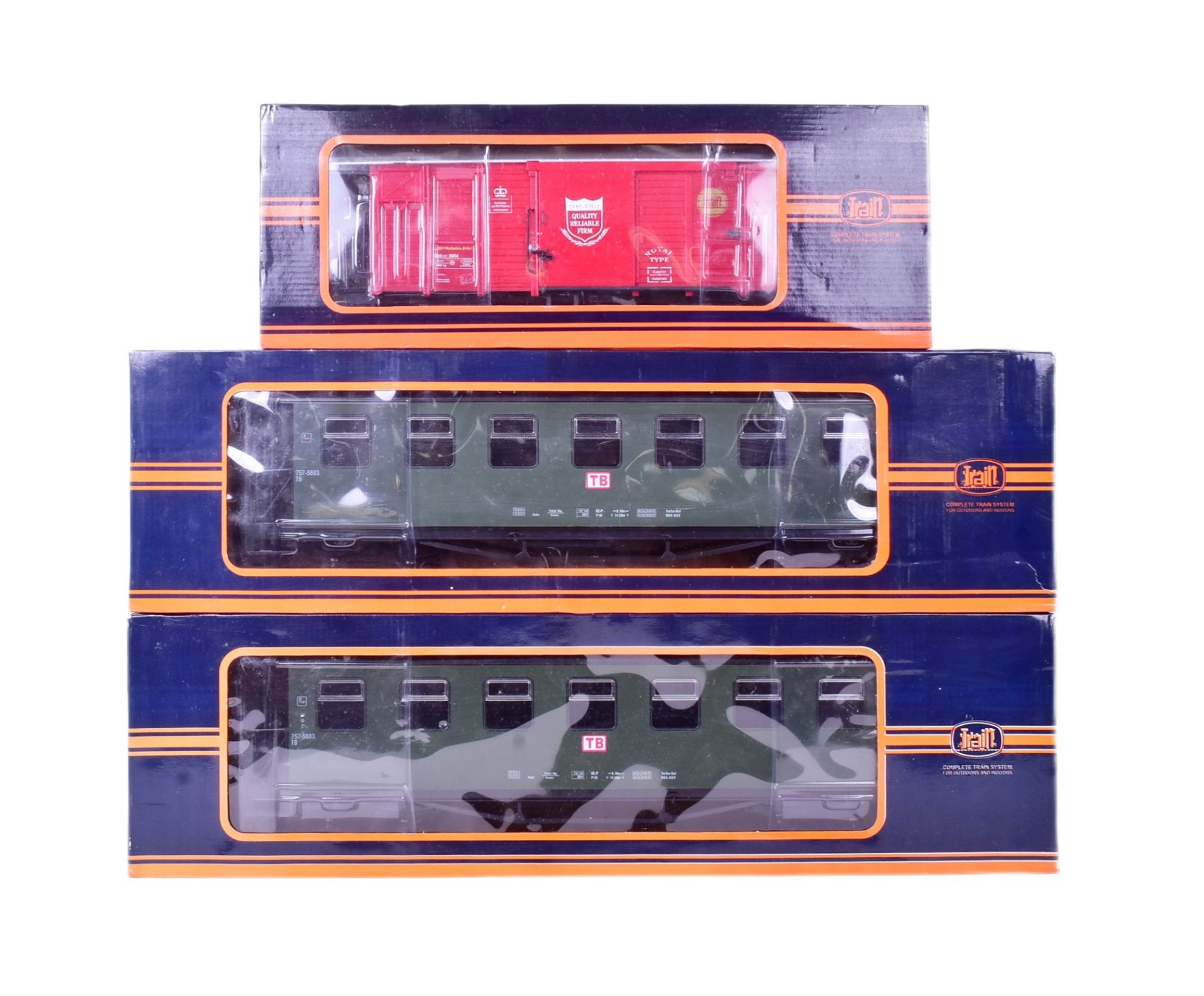 MODEL RAILWAY - X3 G-SCALE MODEL RAILWAY ROLLING STOCK