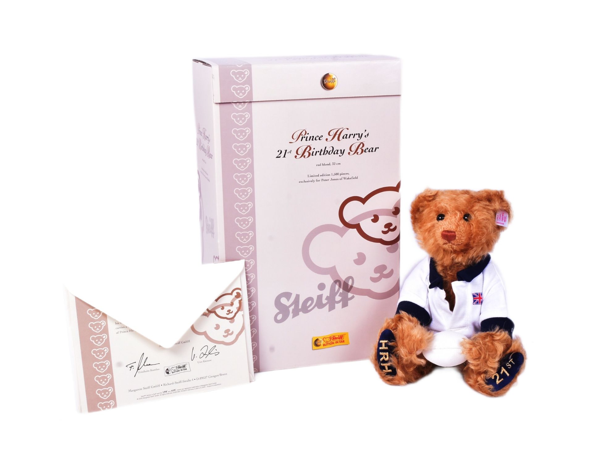 TEDDY BEARS - STEIFF PRINCE HARRY 21ST BIRTHDAY BEAR