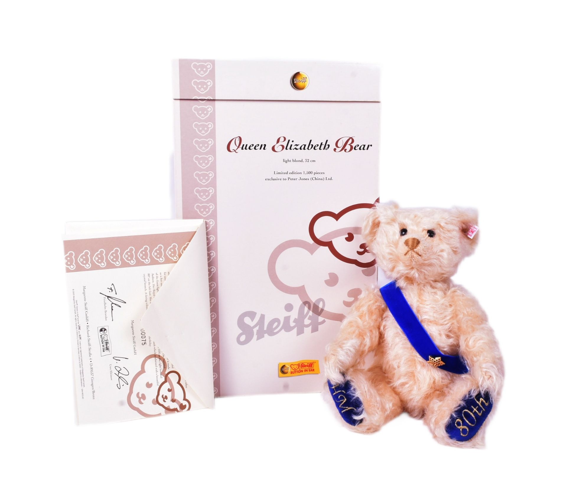 TEDDY BEARS - STEIFF QUEEN ELIZABETH 80TH BIRTHDAY BEAR