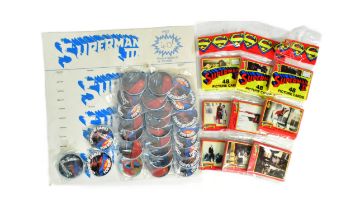 SUPERMAN - VINTAGE TOPPS TRADING CARDS & PHOTO BADGES