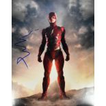 THE FLASH - DC COMICS - EZRA MILLER AUTOGRAPHED PHOTO - ACOA