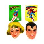 DC COMICS - SCARCE VINTAGE EX-SHOP STOCK SUPERGIRL / SUPERMAN MASKS