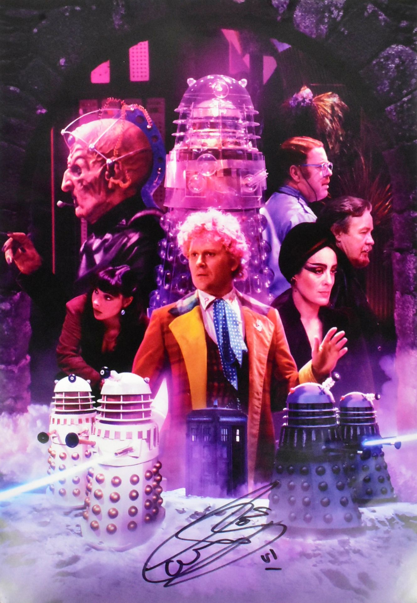 DOCTOR WHO - COLIN BAKER - SIGNED A3 COLOUR POSTER